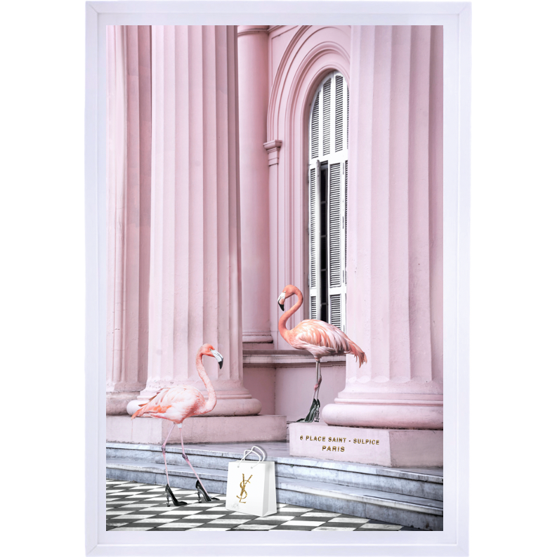 Interior Ave - Saint Pink - 90cm x 60cm White Framed Artwork - Magdasmall