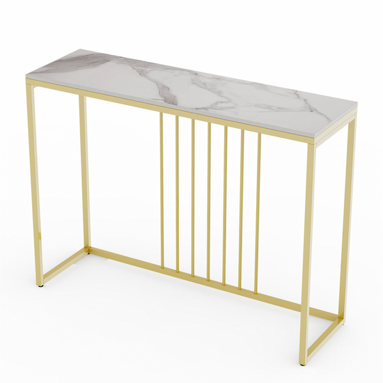 Interior Ave - Stone Marble Console - Marble &amp; Gold