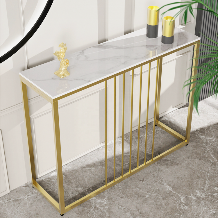 Interior Ave - Stone Marble Console - Marble &amp; Gold