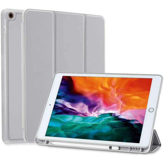 IPad 10.2 2019 7th Pencil Holder Slim Smart TPU Soft Case Grey