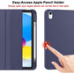 iPad 10th Case 10.9 Inch 2022 with Pencil Holder, Smart iPad Case with Soft TPU Auto Wake Sleep Dark Blue