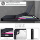 iPad 10th Case 10.9 Inch 2022 with Pencil Holder, Smart iPad Clear Case with Soft TPU Auto Wake Sleep Black