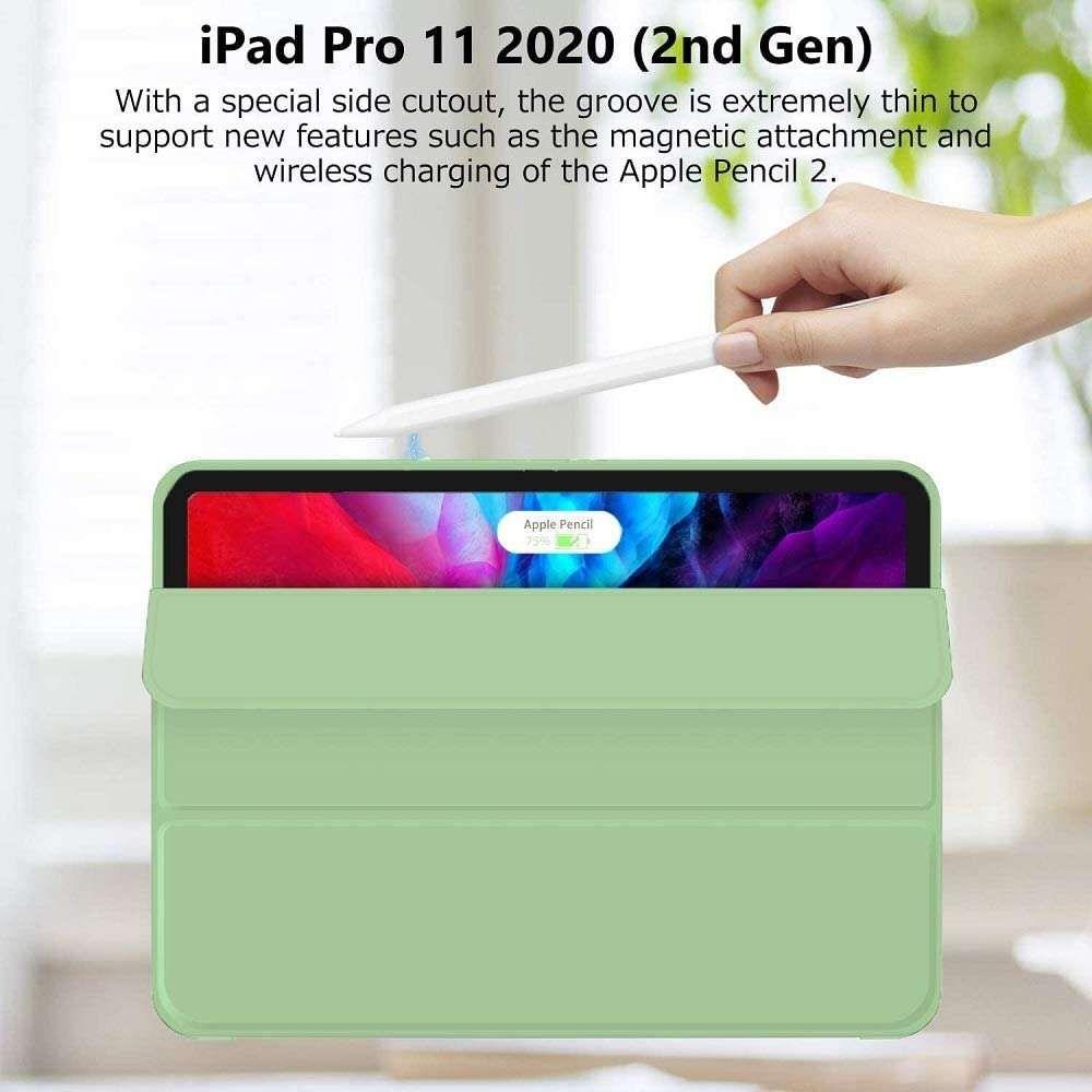 iPad Pro 11 Inch 2020 Soft Tpu Smart Premium Case Auto Sleep Wake Stand Cover Pencil holder Green