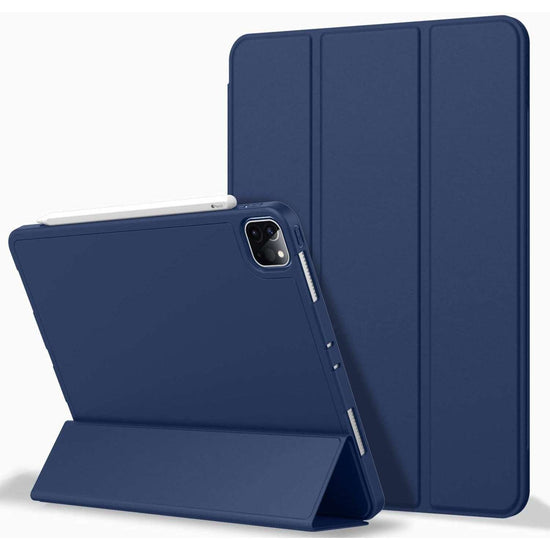 iPad Pro 11 Inch 2020 Soft Tpu Smart Premium Case Auto Sleep Wake Stand Cover Pencil holder navy blue