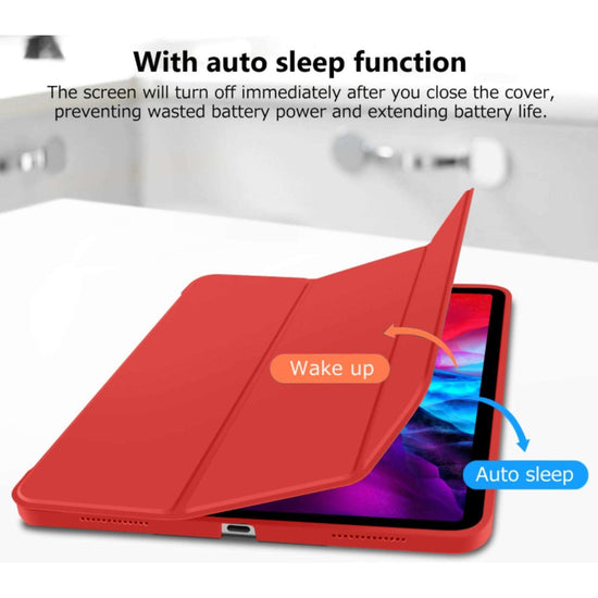 iPad Pro 11 Inch 2020 Soft Tpu Smart Premium Case Auto Sleep Wake Stand Cover Pencil holder Red