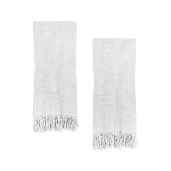 J Elliot Home 400GSM Camila Set of 2 Cotton Waffle Hand Towels 45 x 65 cm Cloud