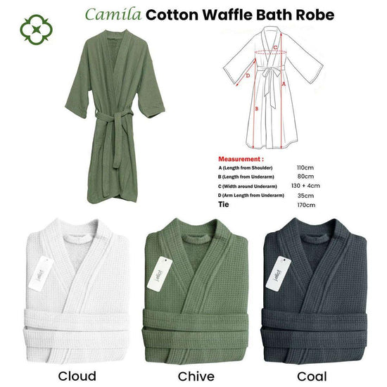 J Elliot Home Camila Cotton Waffle Bath Robe Coal