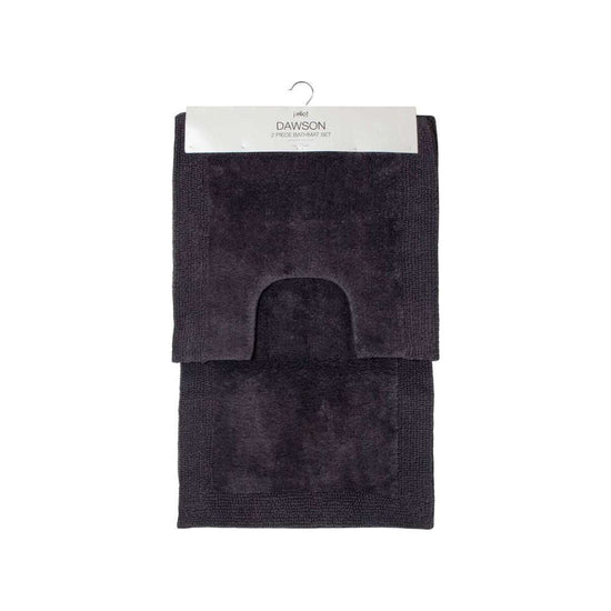 J.Elliot Home Home 2000GSM 2 Pce Dawson 100% Cotton Bath Mat Set Charcoal - Magdasmall