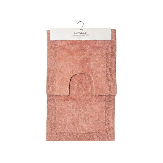 J.Elliot Home Home 2000GSM 2 Pce Dawson 100% Cotton Bath Mat Set Clay Pink - Magdasmall