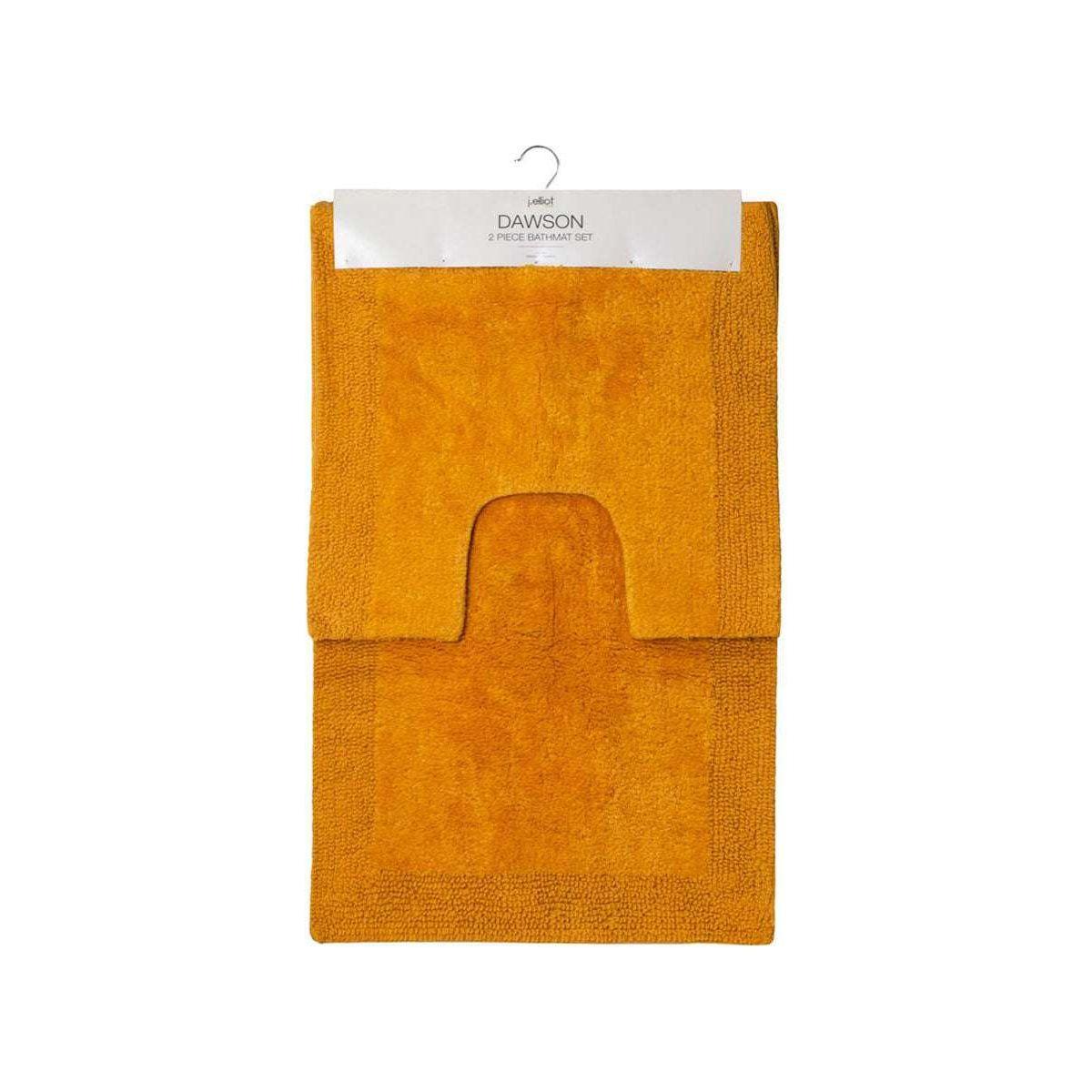 J.Elliot Home Home 2000GSM 2 Pce Dawson 100% Cotton Bath Mat Set Mustard - Magdasmall