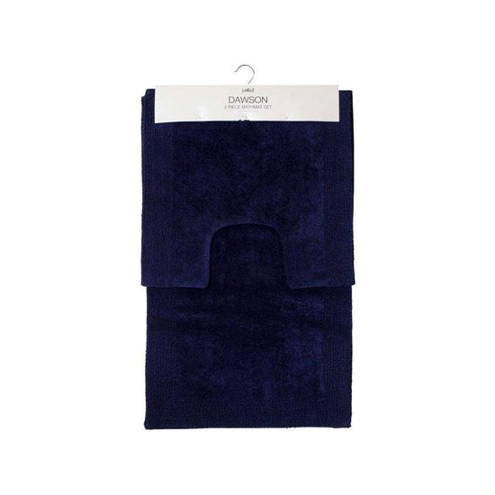 J.Elliot Home Home 2000GSM 2 Pce Dawson 100% Cotton Bath Mat Set Navy - Magdasmall