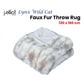 J Elliot Home Lynx Wild Cat Faux Fur Throw Rug 130 x 160cm