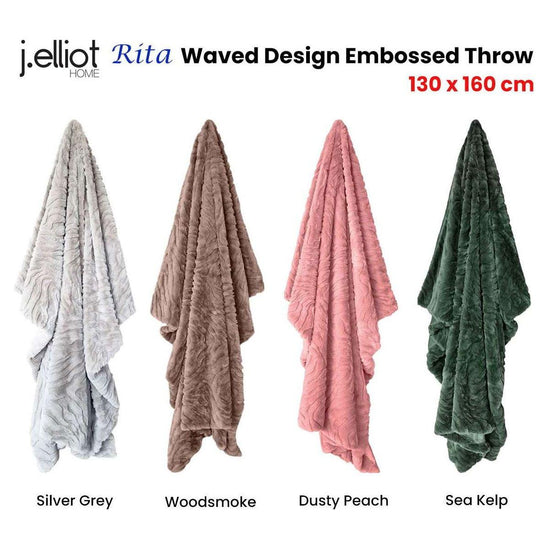 J Elliot Home Rita Dusty Peach Faux Mohair Throw Rug 130 x 160cm - Magdasmall