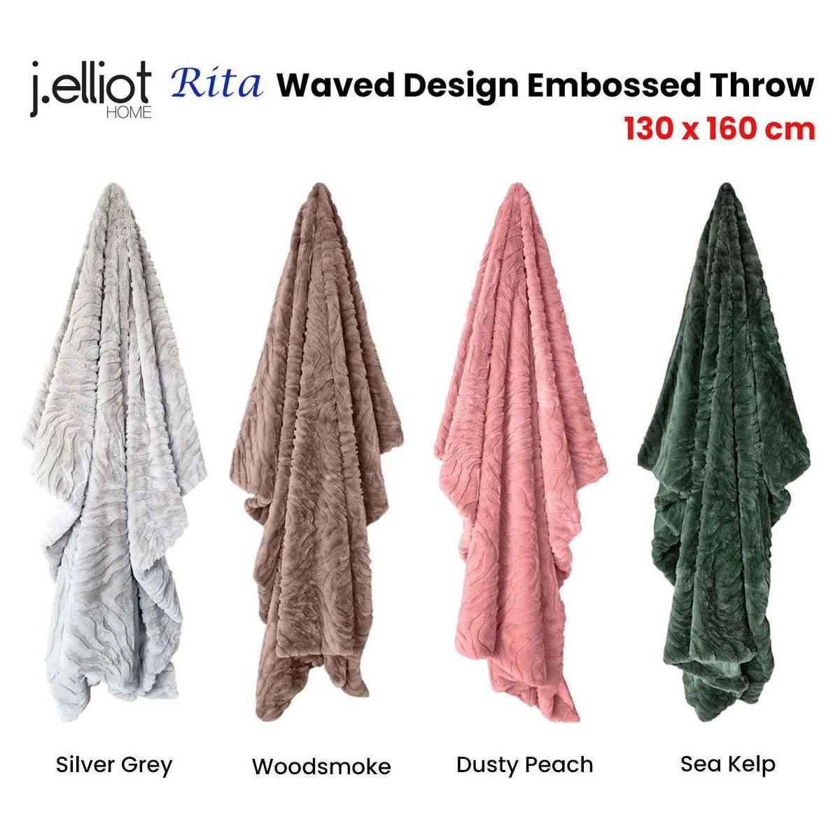 J Elliot Home Rita Sea Kelp Faux Mohair Throw Rug 130 x 160cm - Magdasmall