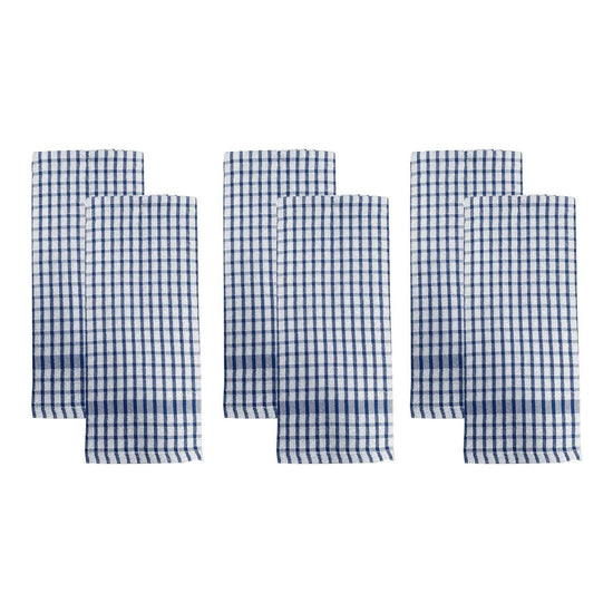 J.Elliot Home Set of 6 Elly Terry Tea Towels Blue