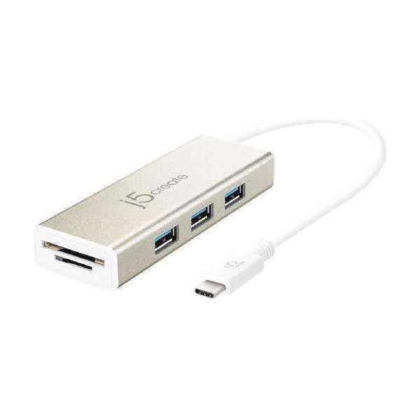 J5create JCH347 USB-C 3-port USB-A HUB with SD &amp;amp Micro SD card reader