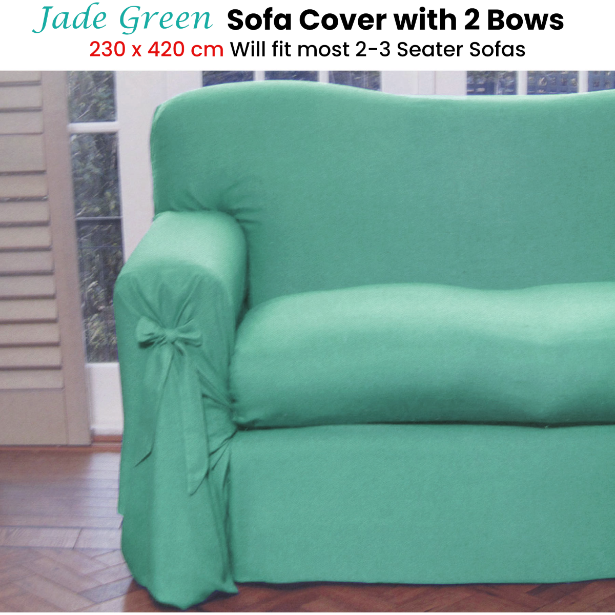 Jade Green Sofa Cover 2 to 3 Seater 230 X 420cm