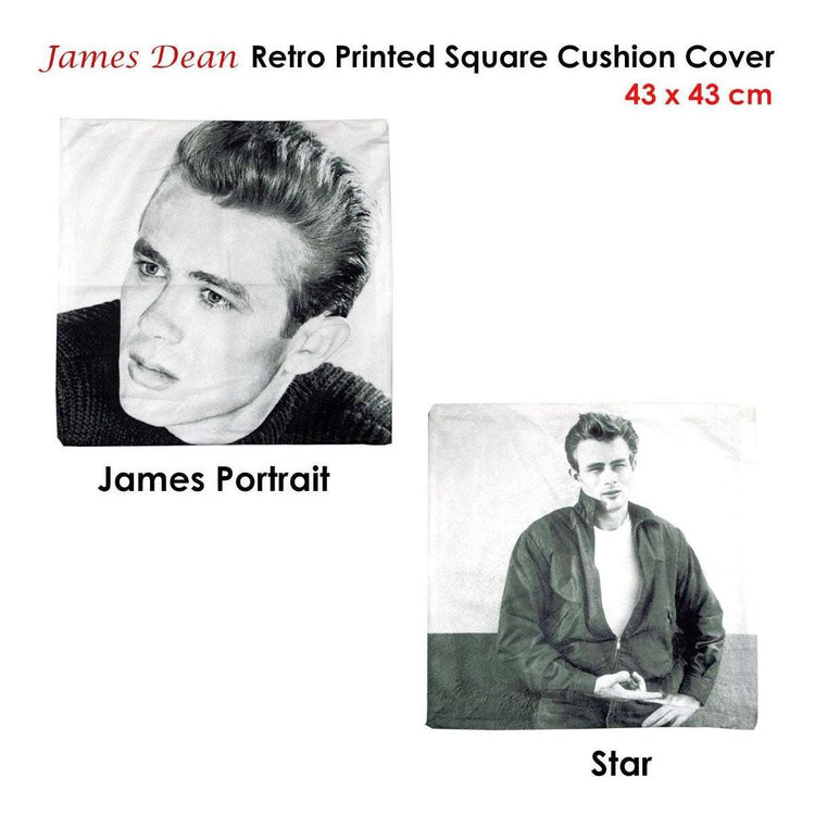 James Dean Portrait Square Cushion Cover