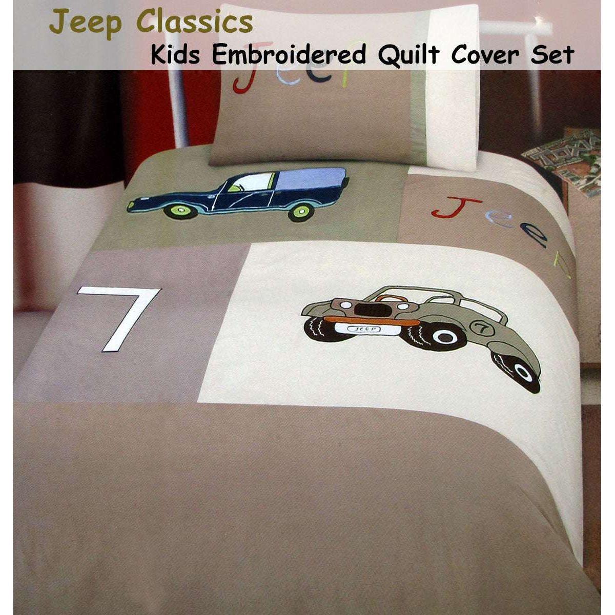 Jeep Classics Embroidered Quilt Cover Set Single