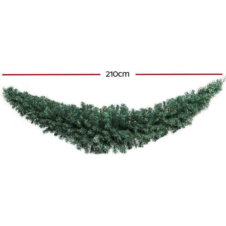 Jingle Jollys Christmas Garland 2.1M Xmas Tree Decoration Green