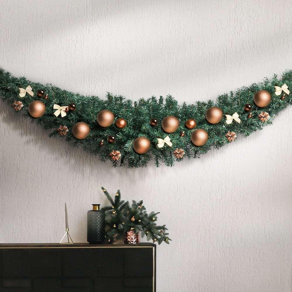 Jingle Jollys Christmas Garland 2.1M Xmas Tree Decoration Green - Magdasmall