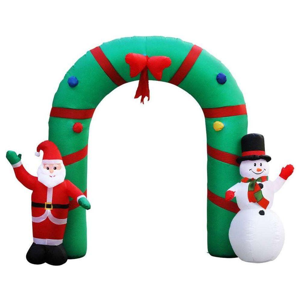 Jingle Jollys Christmas Inflatable Giant Arch Way 2.8M Santa Snowman Light Decor - Magdasmall