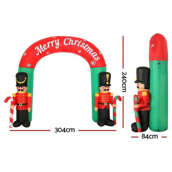 Jingle Jollys Christmas Inflatable Nutcracker Archway 3M Outdoor Decorations