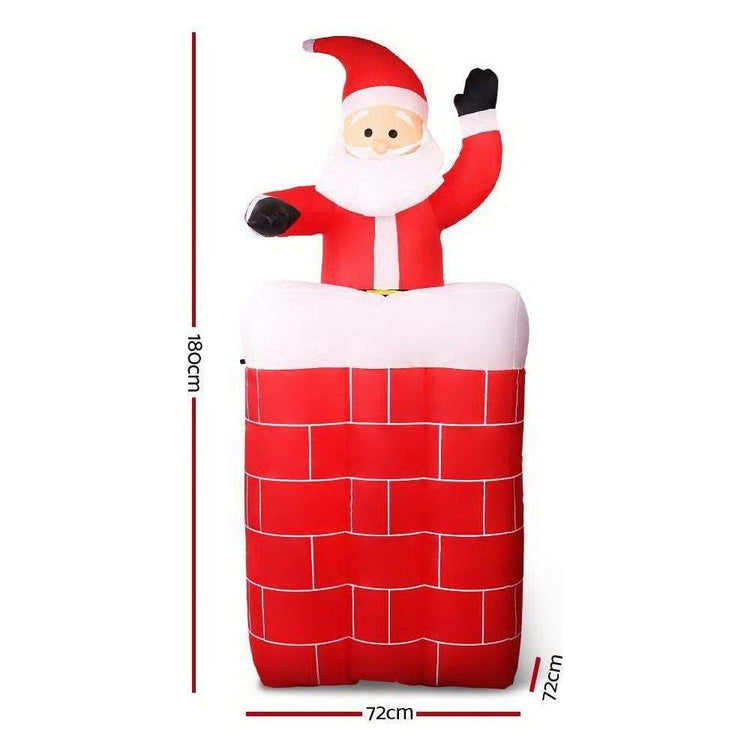 Jingle Jollys Christmas Inflatable Pop Up Santa 1.8M OutdoorDecorations Lights - Magdasmall