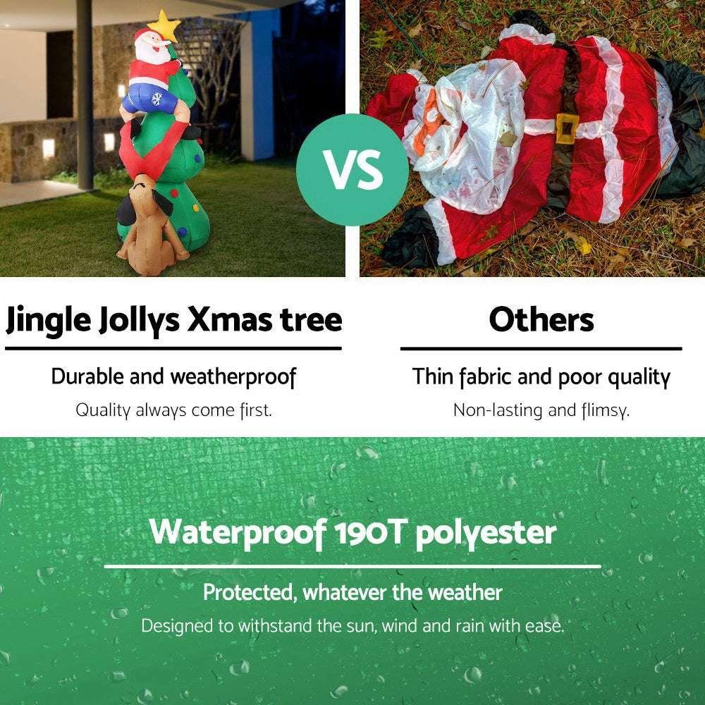 Jingle Jollys Christmas Inflatable Santa Tree 1.8M Lights Outdoor Decorations - Magdasmall