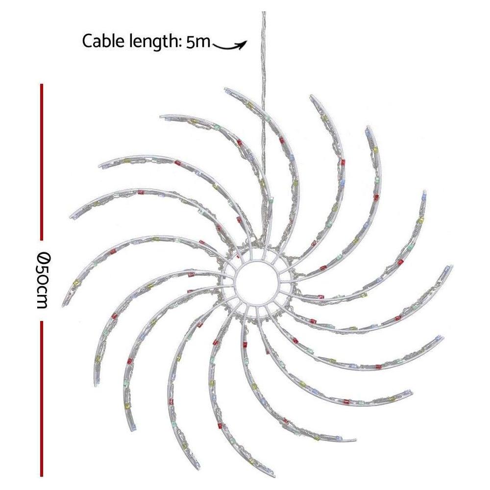 Jingle Jollys Christmas Lights 128 LED 50cm Fairy Light Spin Decorations - Magdasmall