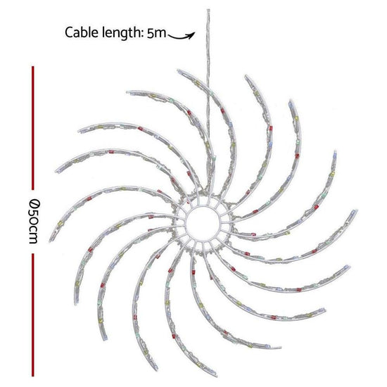Jingle Jollys Christmas Lights 128 LED 50cm Fairy Light Spin Decorations - Magdasmall