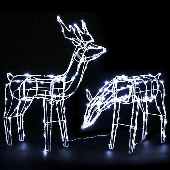 Jingle Jollys Christmas Lights 200 LEDs Fairy Light Reindeer 2pcs Decorations - Magdasmall