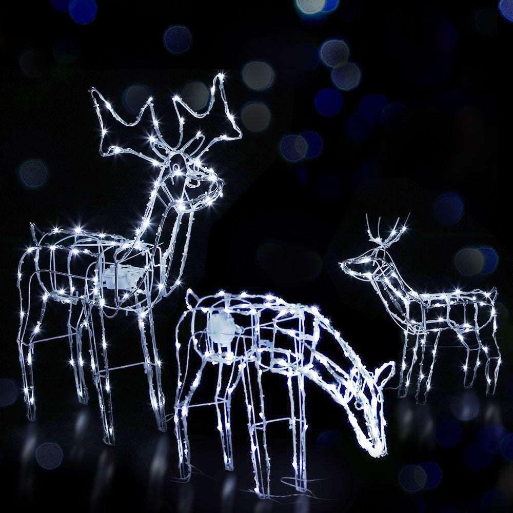 Jingle Jollys Christmas Lights 250 LEDs Fairy Light Reindeer 3pcs Decorations - Magdasmall