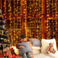 Jingle Jollys Christmas Lights 6Mx3M 600 LED Curtain Light Decorations Warm - Magdasmall