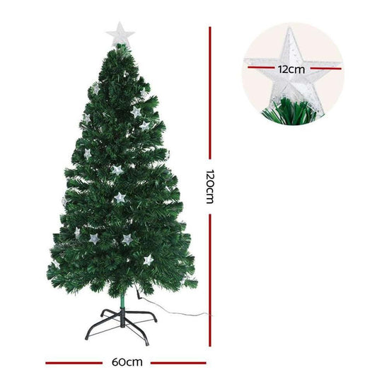 Jingle Jollys Christmas Tree 1.2M LED Xmas trees with Lights Multi Colour - Magdasmall