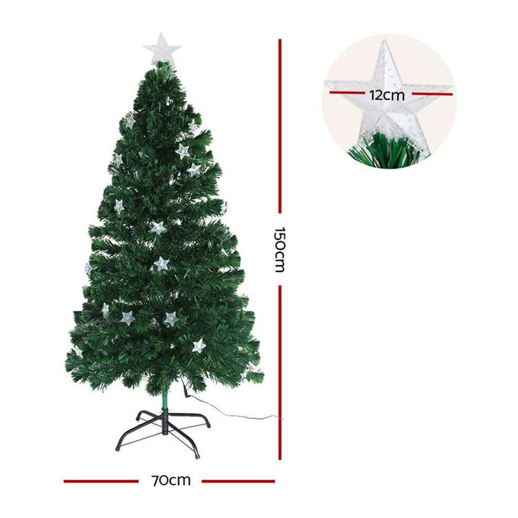 Jingle Jollys Christmas Tree 1.5M LED Xmas trees with Lights Multi Colour