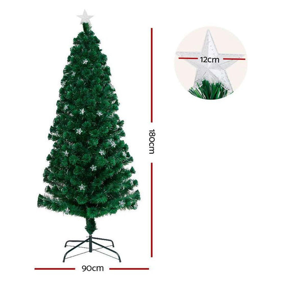 Jingle Jollys Christmas Tree 1.8M LED Xmas trees with Lights Multi Colour