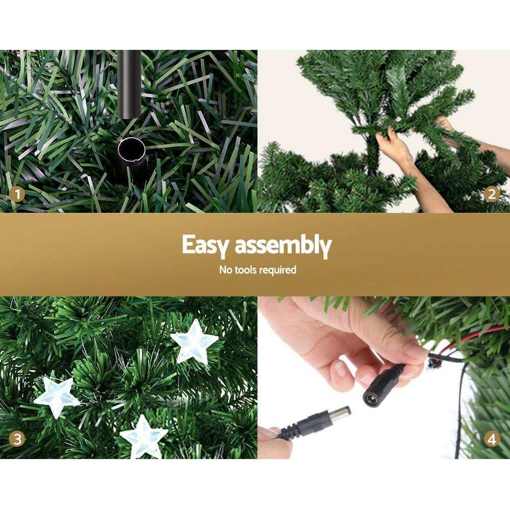 Jingle Jollys Christmas Tree 1.8M LED Xmas trees with Lights Multi Colour