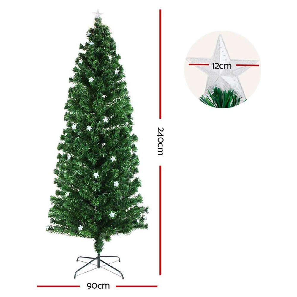 Jingle Jollys Christmas Tree 2.4M LED Xmas trees with Lights Multi Colour - Magdasmall