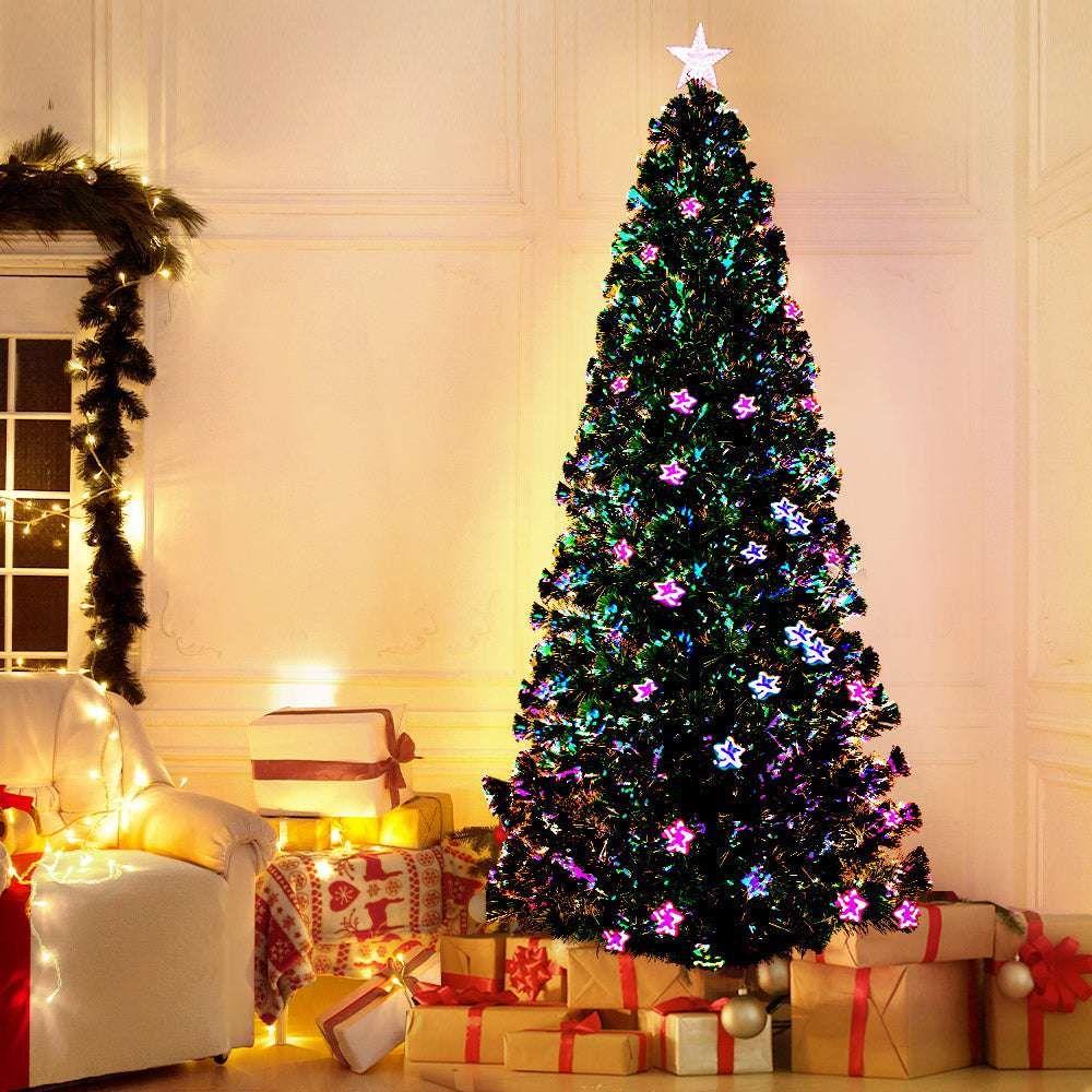 Jingle Jollys Christmas Tree 2.4M LED Xmas trees with Lights Multi Colour - Magdasmall