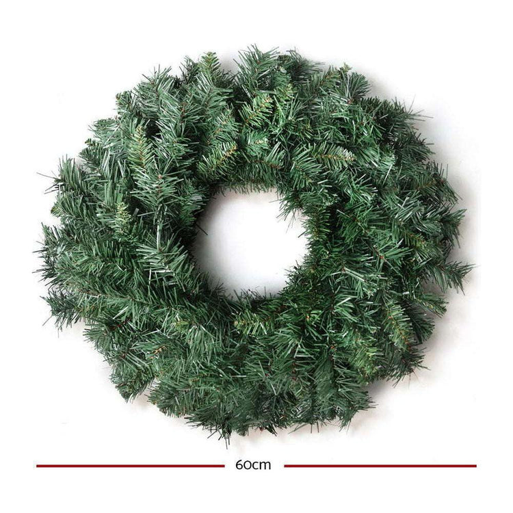 Jingle Jollys Christmas Wreath 60cm Xmas Tree Decoration Green