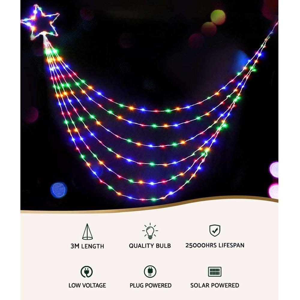 Jingle Jollys Solar Christmas Lights 3M 200 LED String Fairy Light Decorations