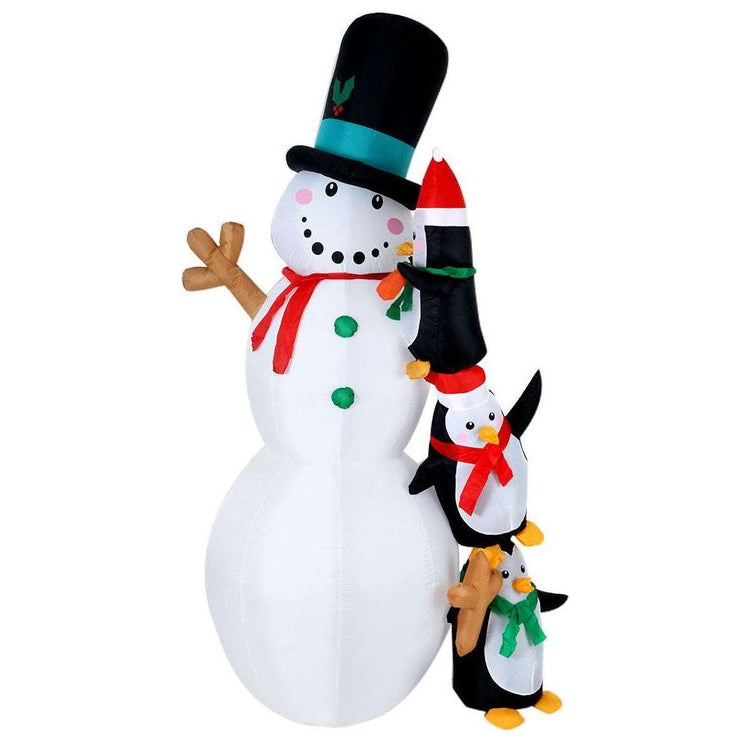 Jingle JollysChristmas Inflatable Snowman 2.4M Xmas Lights Outdoor Decorations