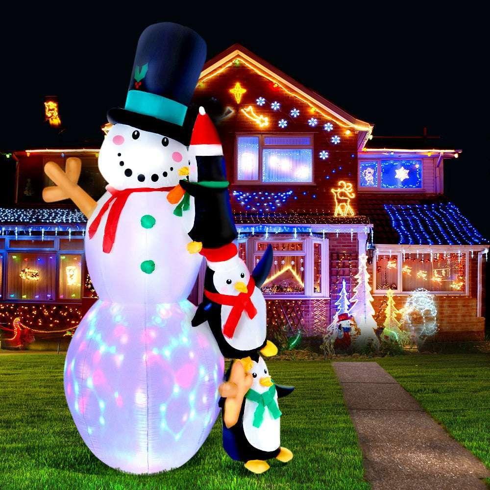 Jingle JollysChristmas Inflatable Snowman 2.4M Xmas Lights Outdoor Decorations