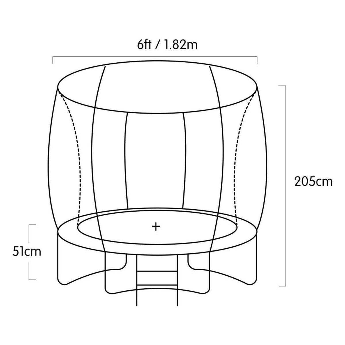 Kahuna Classic 6ft Outdoor Round Orange Trampoline Safety Enclosure