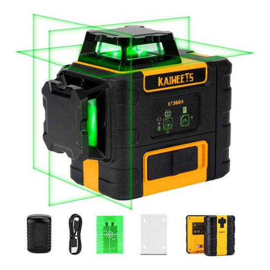 KAIWEETS KT360A Green Laser Level 3 X 360&deg; Rotary Self Leveling with 1 Rechargeable Battery