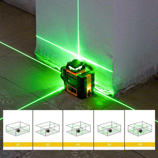 KAIWEETS KT360A Green Laser Level 3 X 360&deg; Rotary Self Leveling with 1 Rechargeable Battery