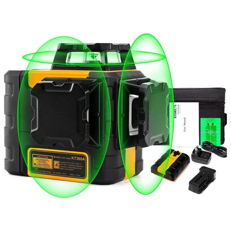 KAIWEETS KT360A Green Laser Level 3 X 360&deg; Rotary Self Leveling with 1 Rechargeable Battery