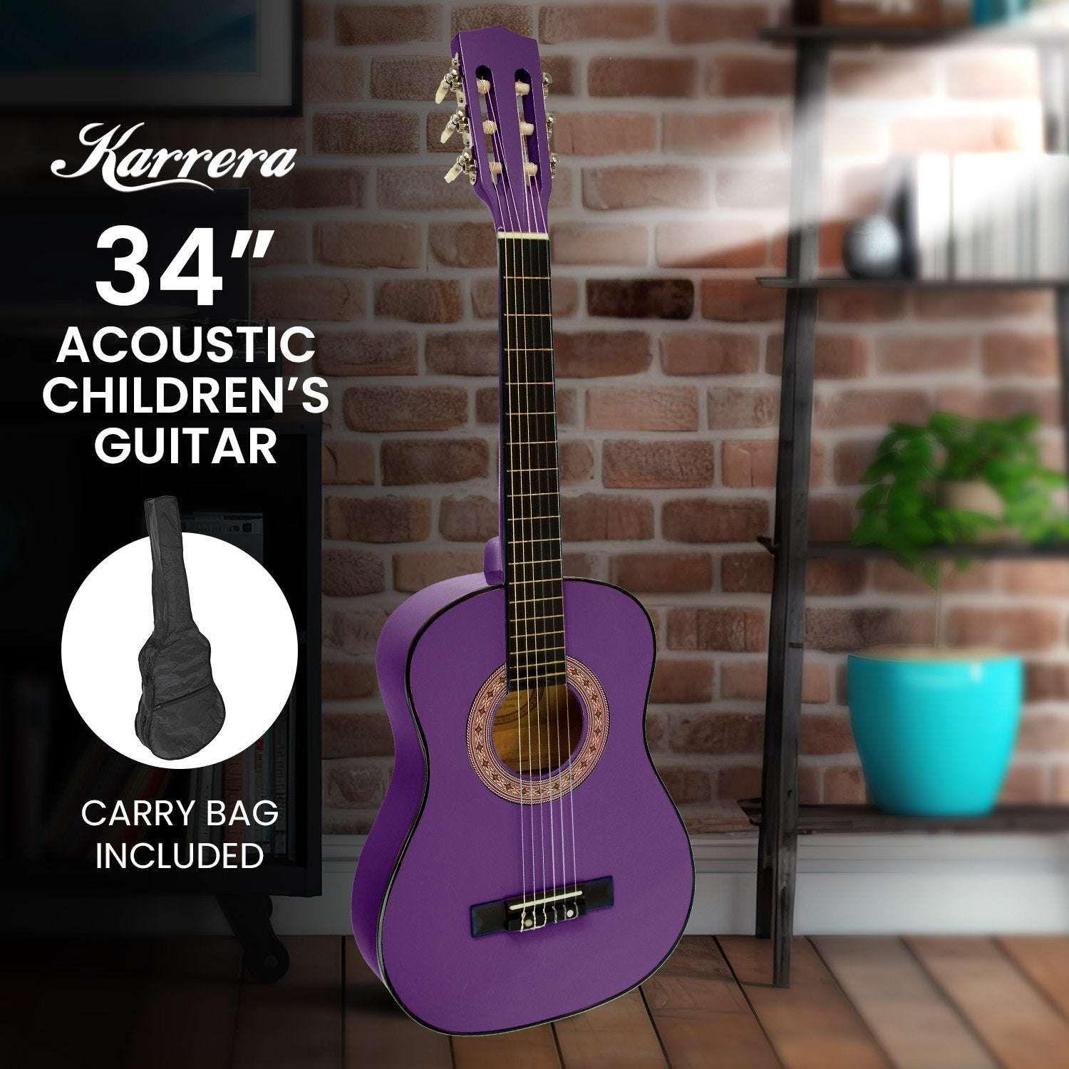 Karrera 34in Acoustic Children no cut Guitar - Purple