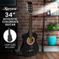 Karrera 34in Acoustic Children Wooden Guitar - Black